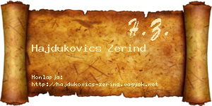 Hajdukovics Zerind névjegykártya